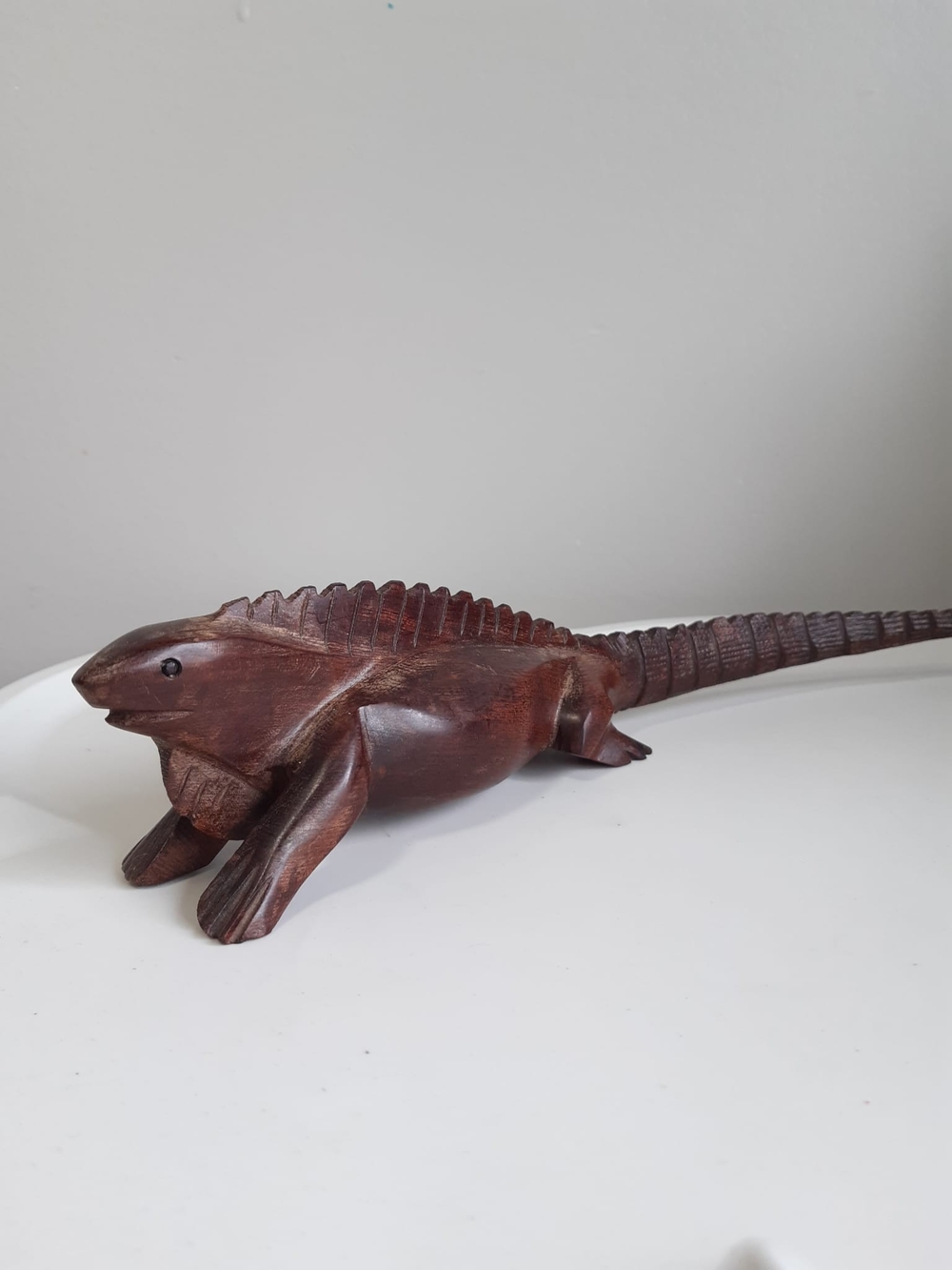 Hand-Carved 70's Wooden Iguana Figurine